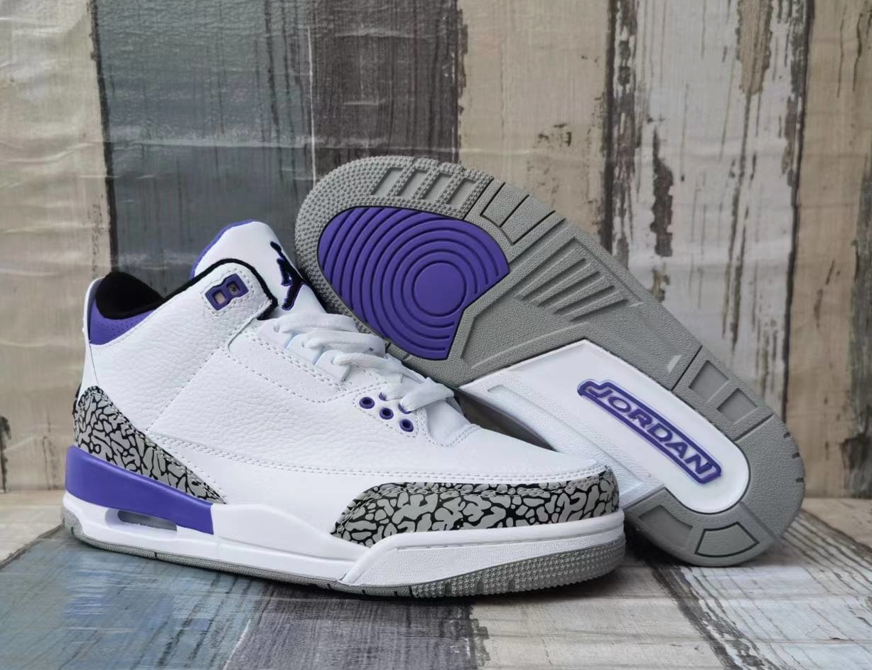Men's Running weapon Air Jordan 3 Purple/White Shoes 061 Men's Running weapon Air Jordan 3 Purple/White Shoes 061